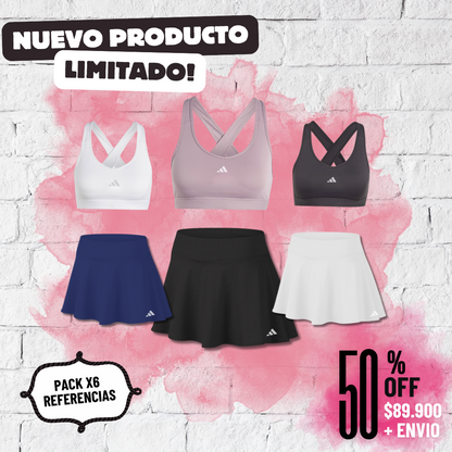 Pack x6 Referencias Falda + Top 𐤏